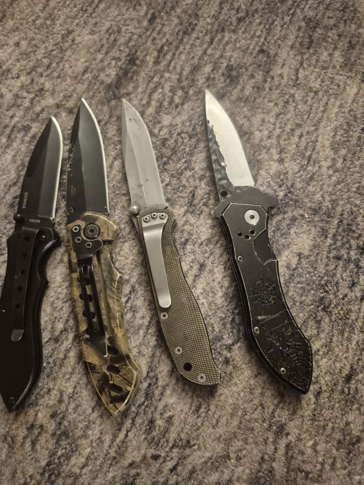 Assorted Pocket Knives Set of 7 Various Brands Stainless Steel