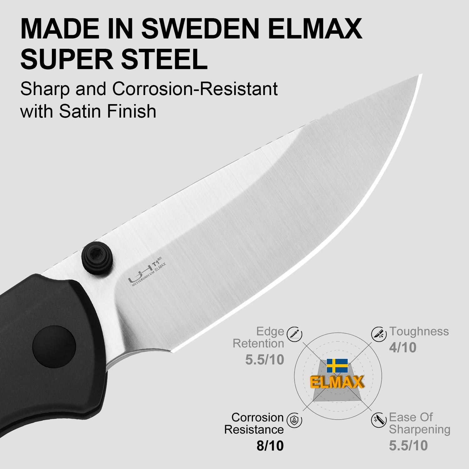 Kizer T1 BD EDC Folding Pocket Knife Elmax Blade Aluminum Handle Ki3490.2BDA1