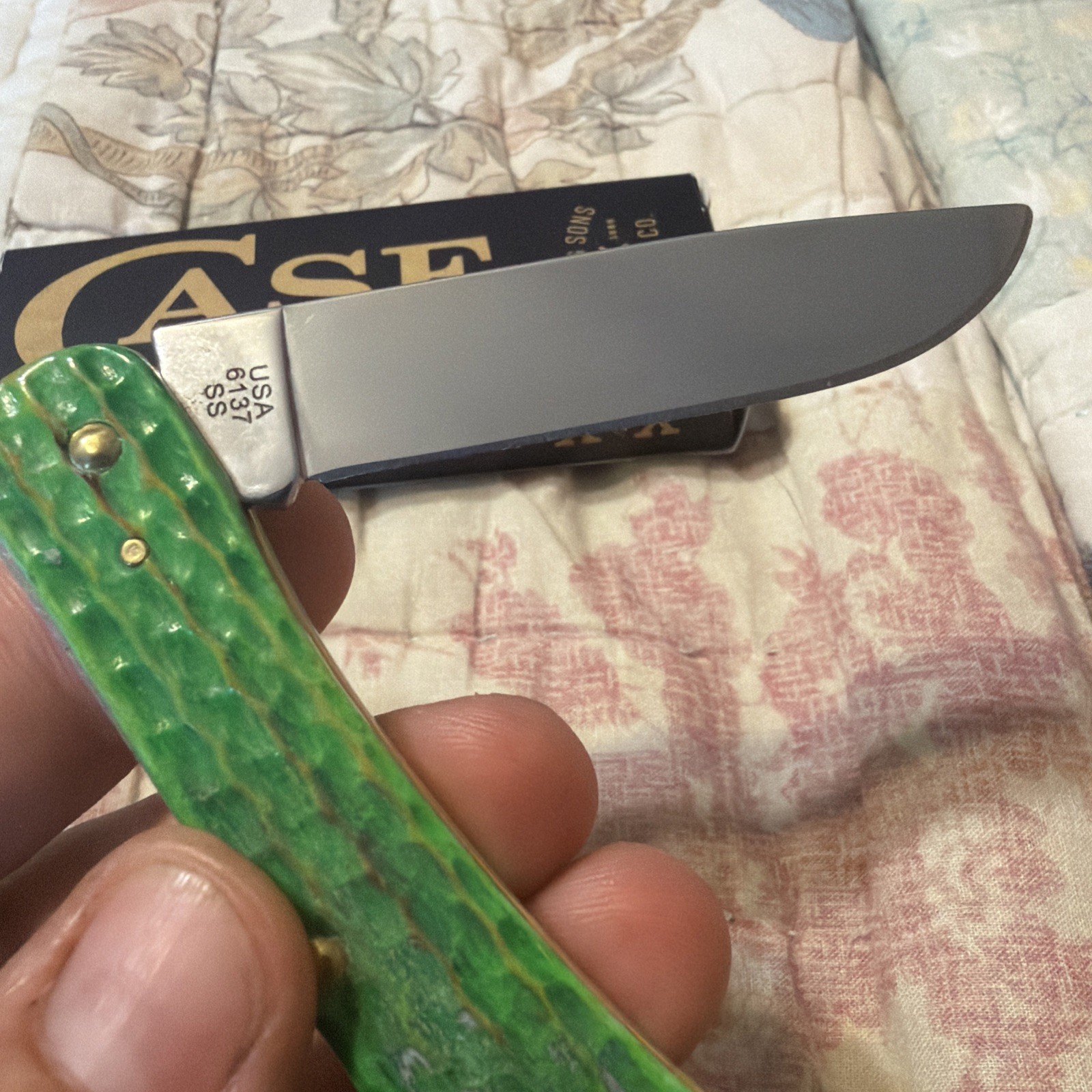 Case XX 2024 Lizardskin Sod Buster Jr Burnt Bright Green 22848 SFO