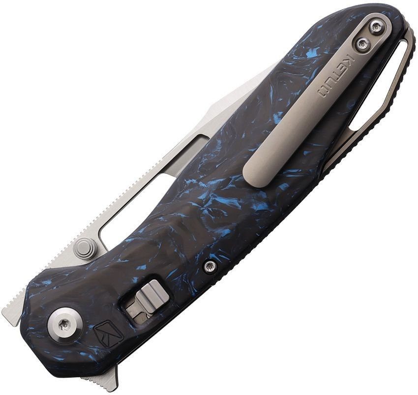 Ketuo Triad Folding Knife 3.25″ Bohler M390 Steel Blade Carbon Fiber Handle