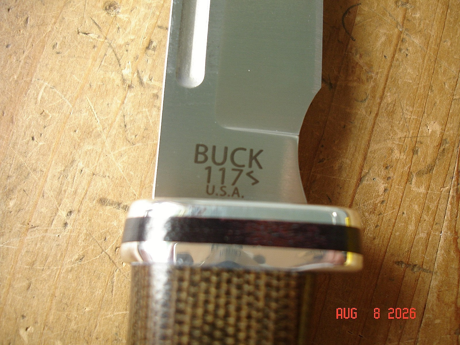 NIB FB BUCK KNIFE 117 BRAHMA BOS MAGNACUT BLADE 102 SIZE MICARTA HANDLE SHEATH