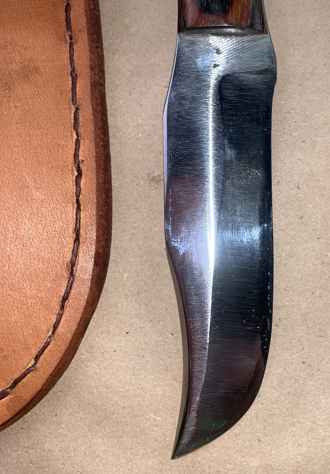 1983 Anza Trailing Point Swedge Knife 201 Original Sheath BROKEN SNAP Hand Made