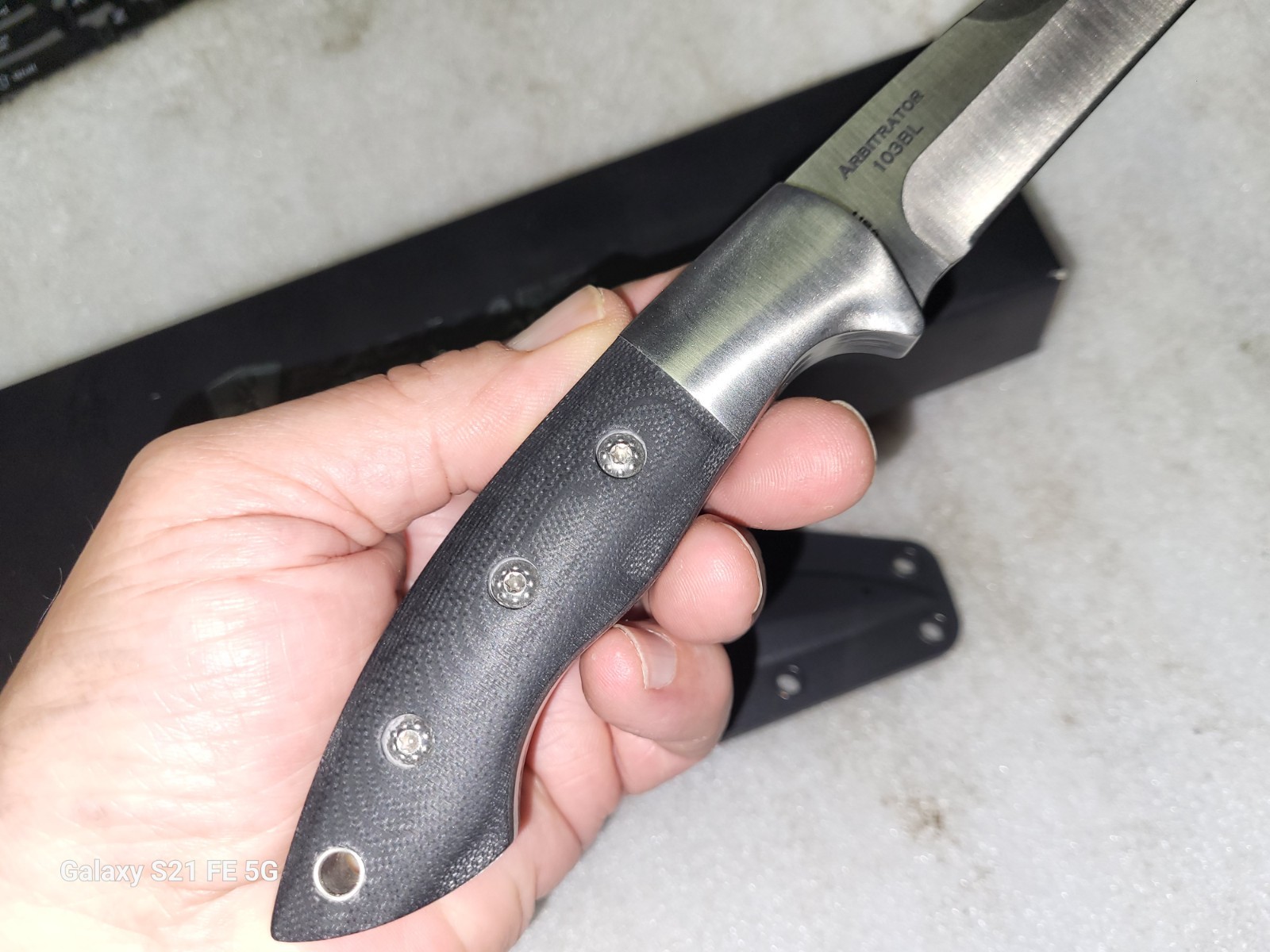 Unused Black Label Browning Arbitrator 103BL Fixed Blade Knife & Sheath