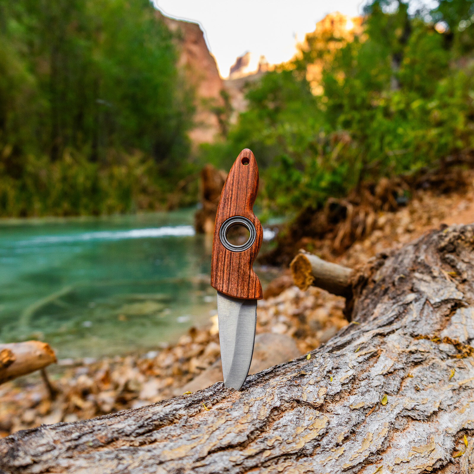 ASR Outdoor 7.5 Inch Drop Point Fixed Blade Knife with Finger Hole
