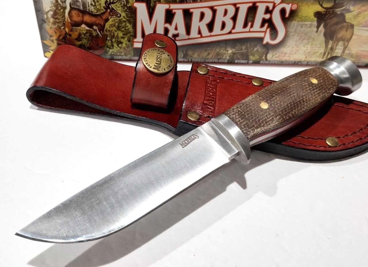 Marbles Canoe Brown Micarta Handle Drop Point Blade Hunting Hunter Knife MR738
