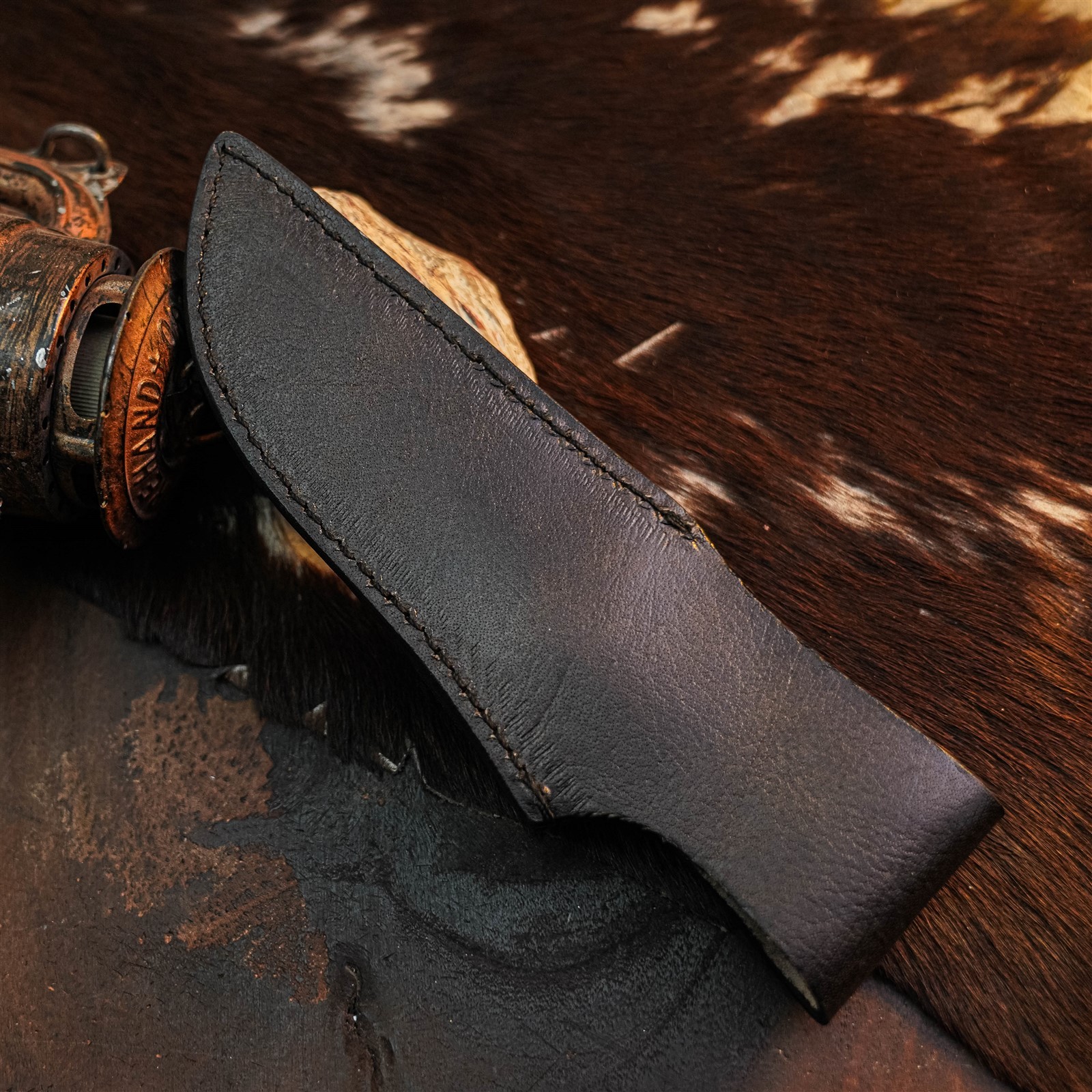 9.0″ Camping Bushcraft Damascus Knife Handmade Full Tang Resin Handle +Sheath