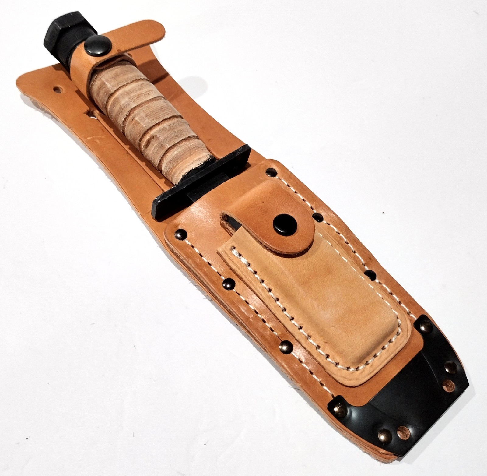 Ontario USA Air Force 1 Stacked Leather Handle Combat Survival Knife 1499 F. 2nd