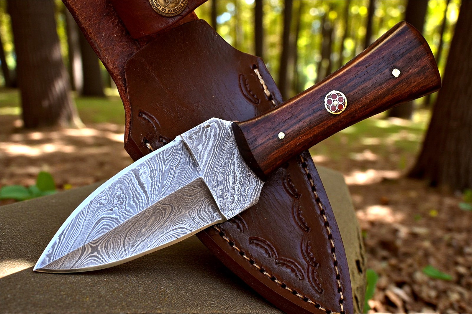 CUSTOM HAND MADE FORGED DAMASCUS STEEL THROWING BOOT KNIFE 869