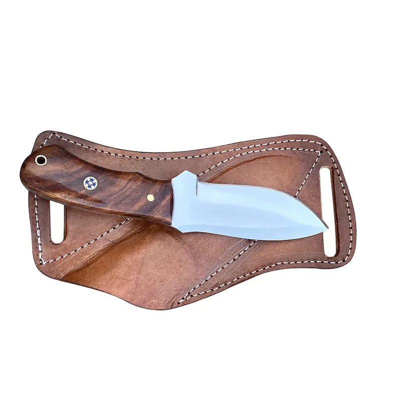 Full Tang Hunting Knife 1075 Carbon Steel & Olive Wood Handle – Blacksmith Made