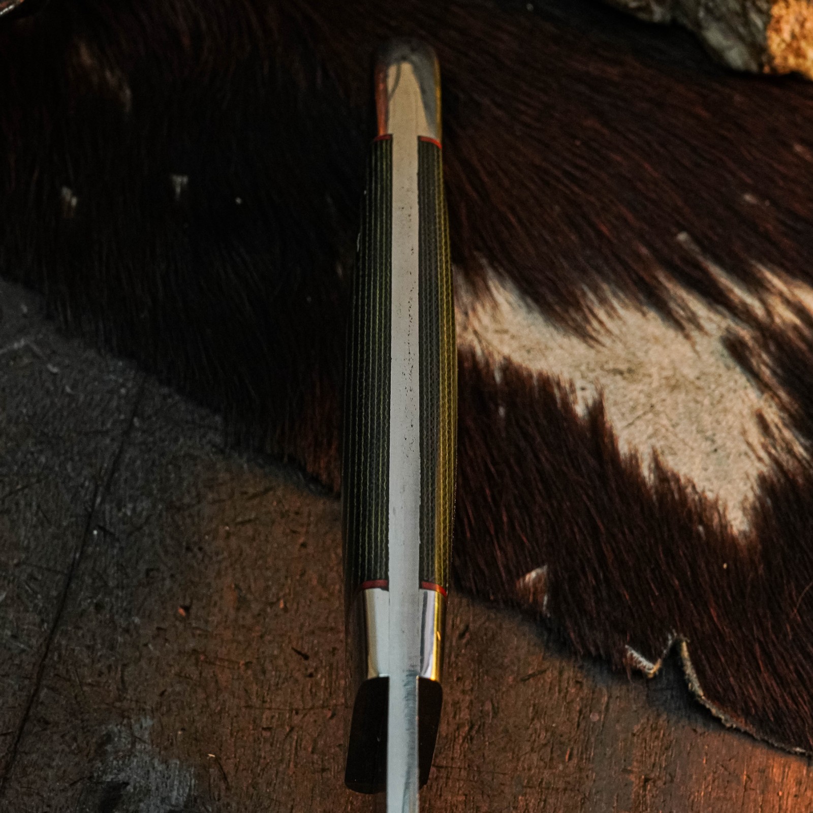 8.8″ Clip Point Knife Damascus Steel Hunting EDC Full Tang Blade Micarta Handle