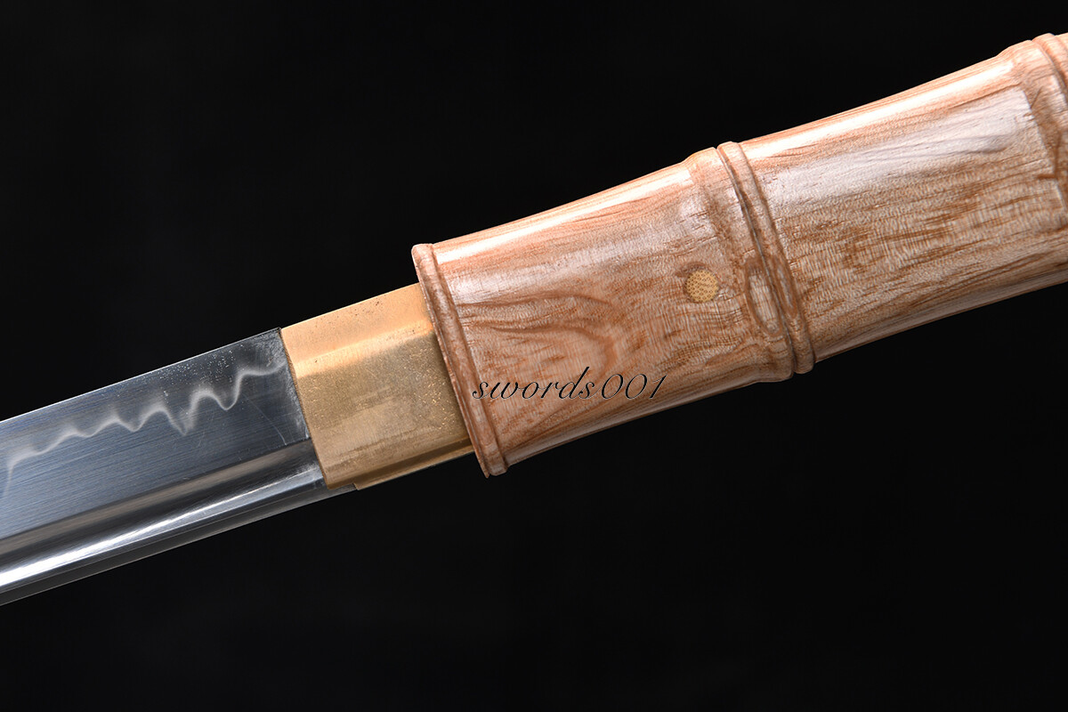 Bamboo-joint Style Shirasaya Sword T10 Japanese Samurai Katana Clay Tempered