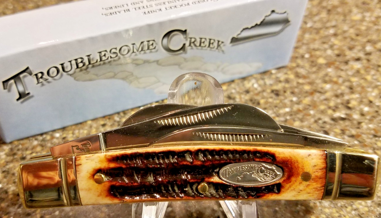 Troublesome Creek , 7011BBJS, Congress Second Cut Brown Jigged Bone, 3-5/8″, NEW