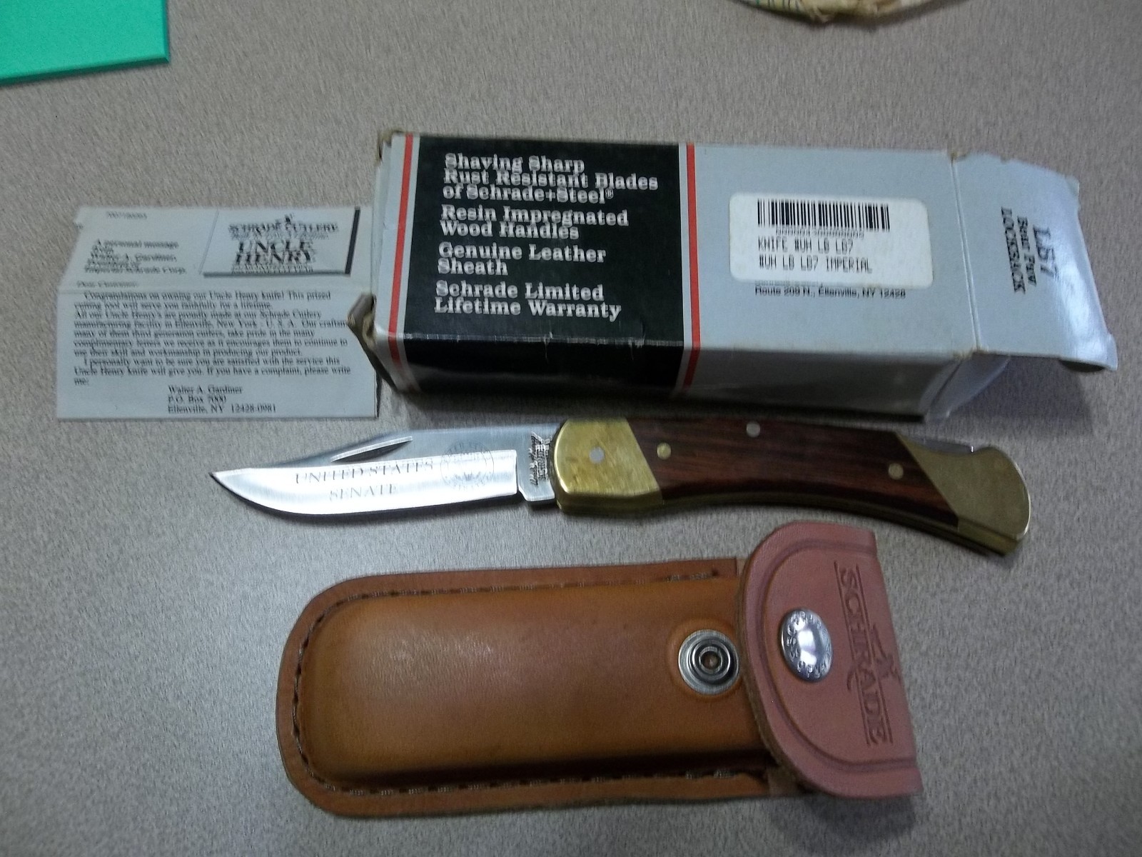RARE Uncle Henry United States Senate LB7 Bear Paw Knife NEW