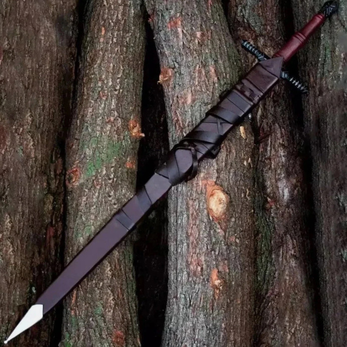 Hand Forged Carbon Steel Viking Sword Battle Ready Medieval Sword With Scabbard.