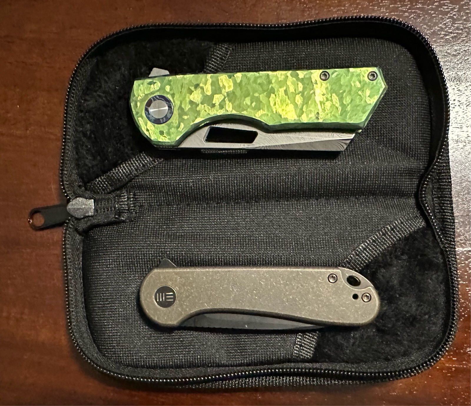Knife Storage Case Zippered Clamshell Pouch – Holds 2 Pocket Knives up to 5.5″