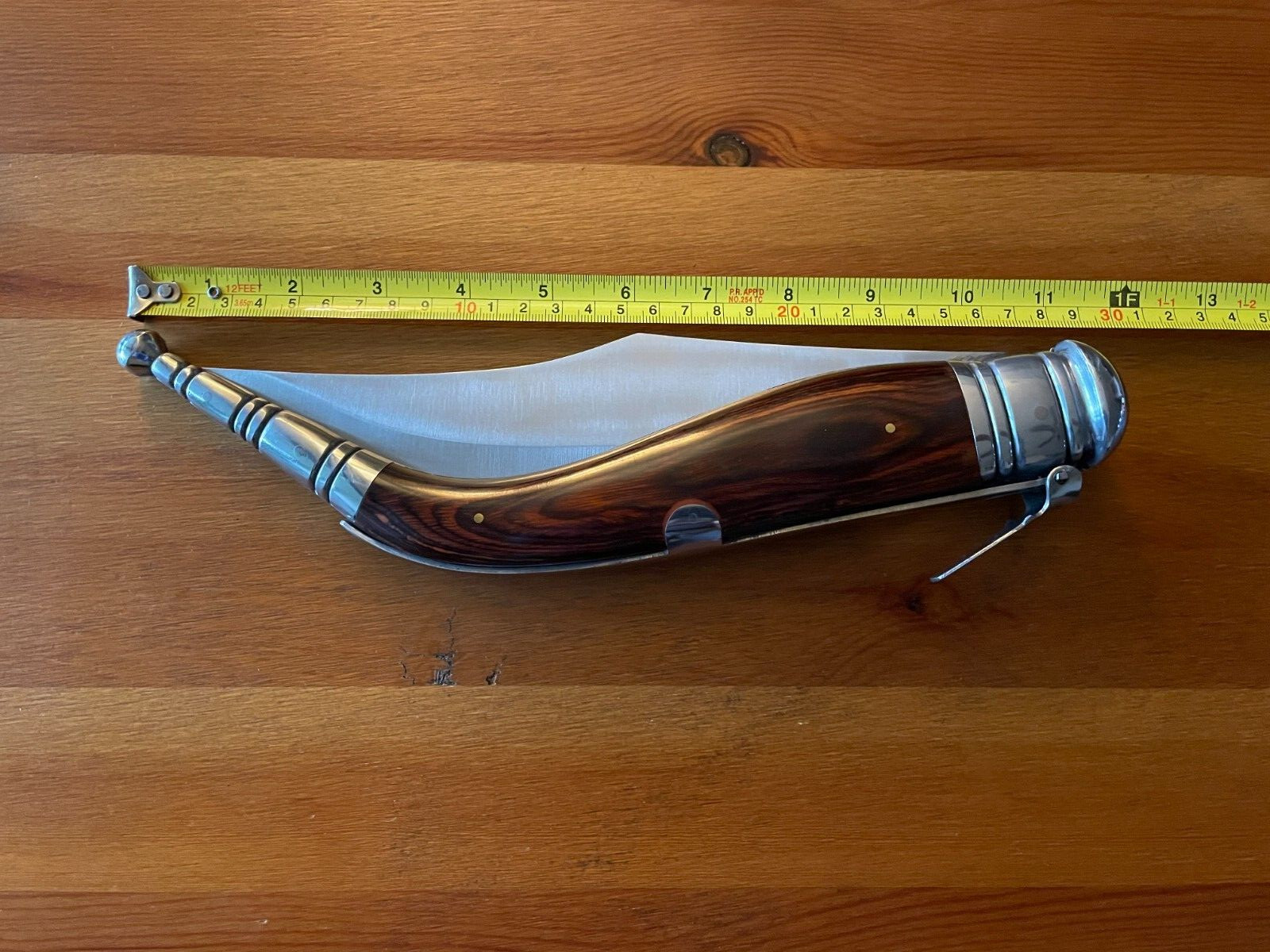 9″ Giant Navaja Sevillana Folding Ratchet Knife Red Wood Scales From Spain