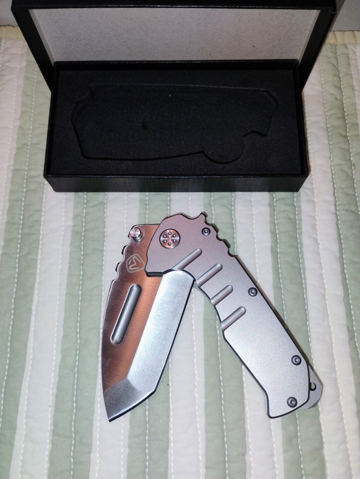 Medford Praetorian T Gray Titanium Handle Frame Lock Tanto Manual Pocketknife