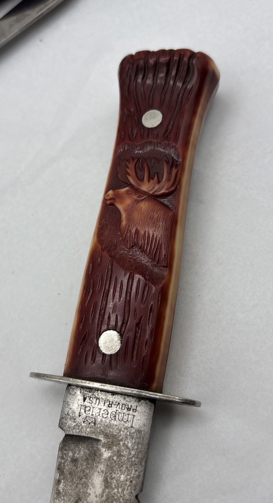 Vintage Imperial Stag Head Series Fixed Blade Hunting Knife & Pocket Knife
