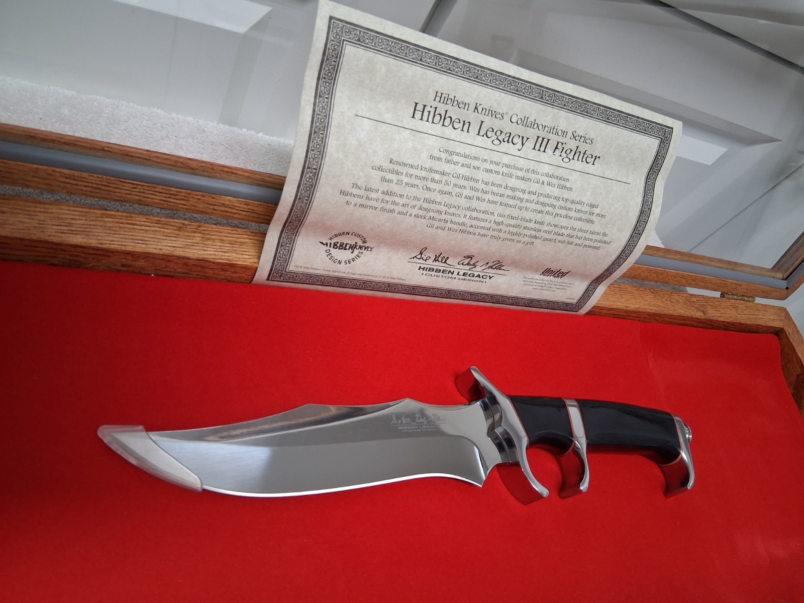 GIL HIBBEN’s LEGACY III FIGHTER Knife with Sheath & Box! NEW Condition!! 12 1/2″