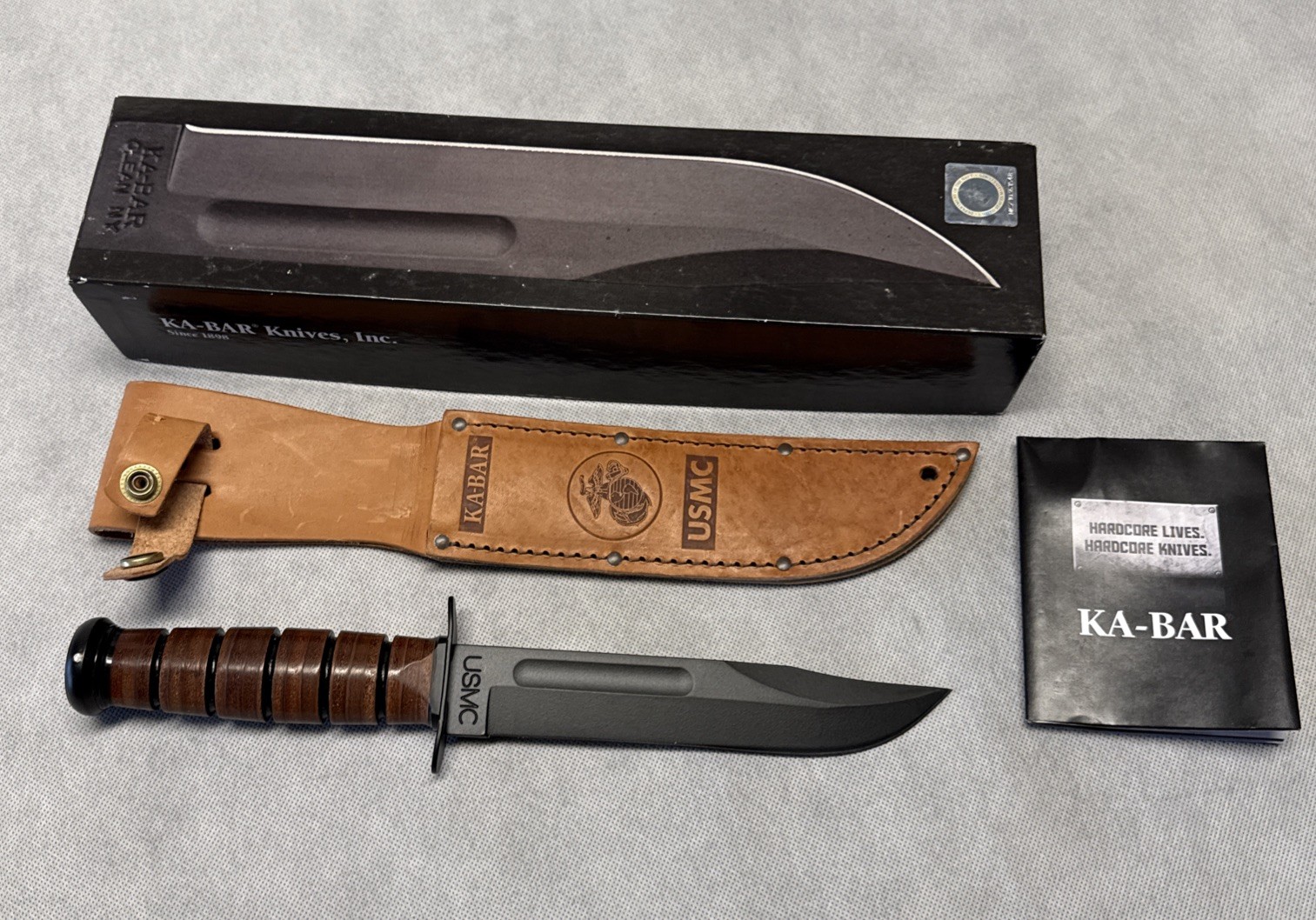 KA-BAR USMC Fighting Knife 1217 New In Box With Sheath And Papers
