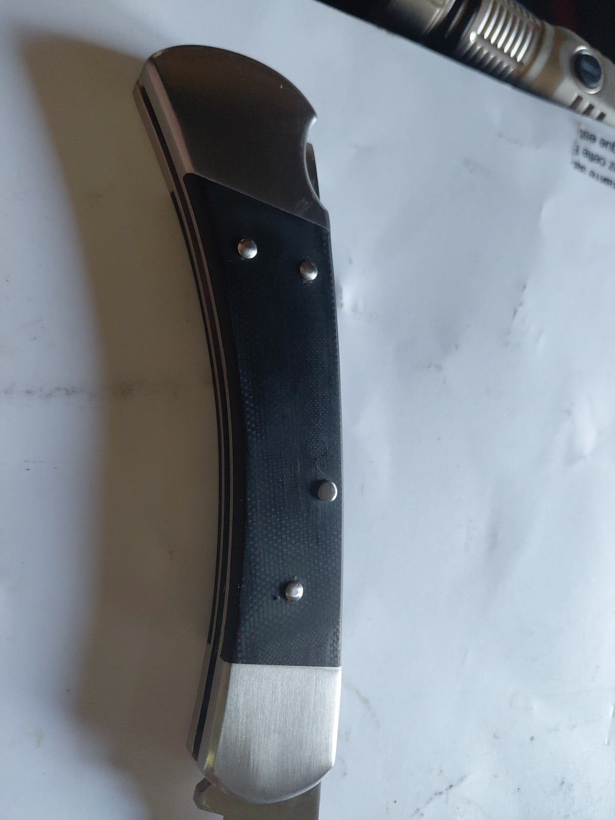 Buck 110 Folding Pocketknife Black Handle Steel Blade Lockback w/ Sheath & Box