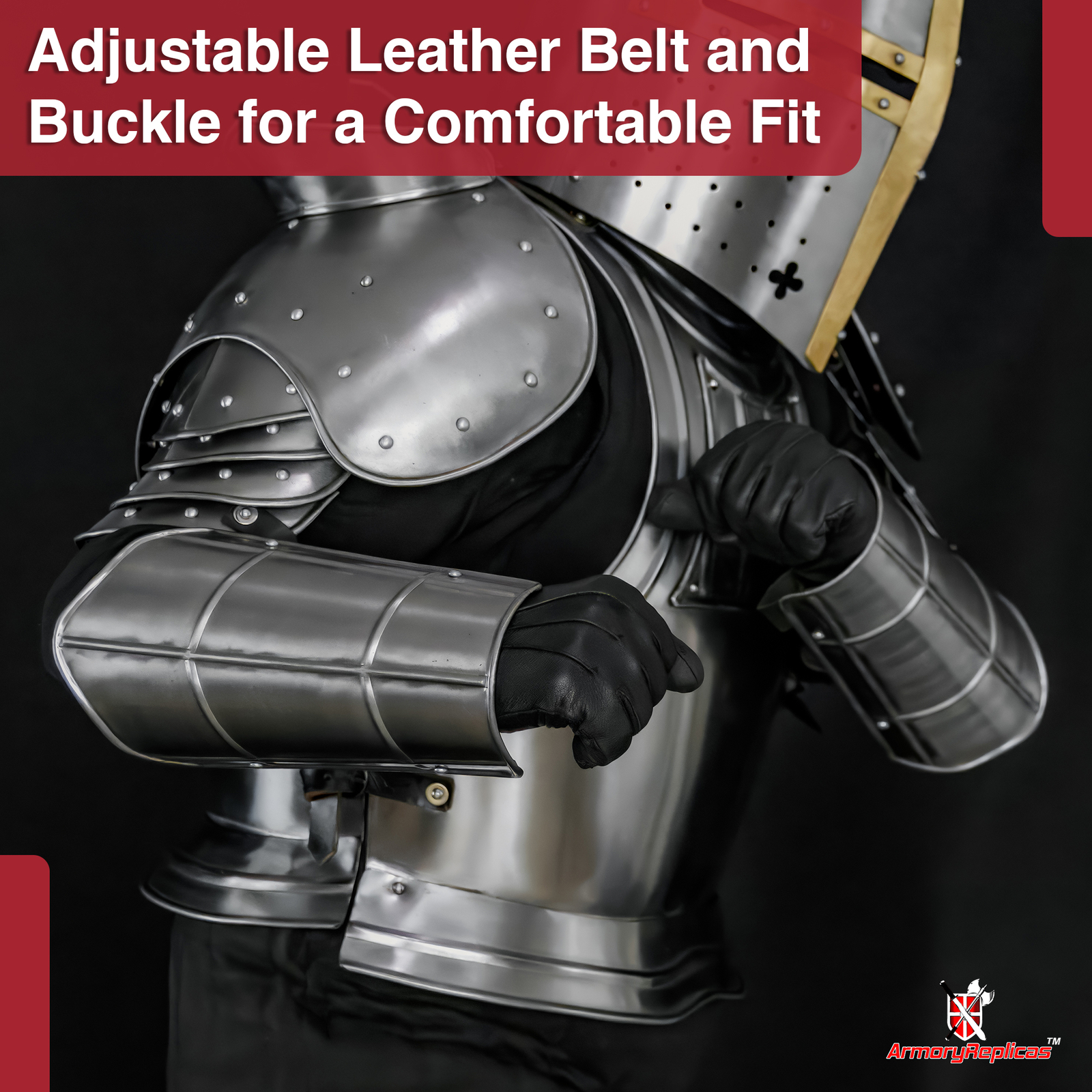 Medieval Bracers 18G Steel Vambrace Set | Siege Warfare Arm Armor for LARP SCA