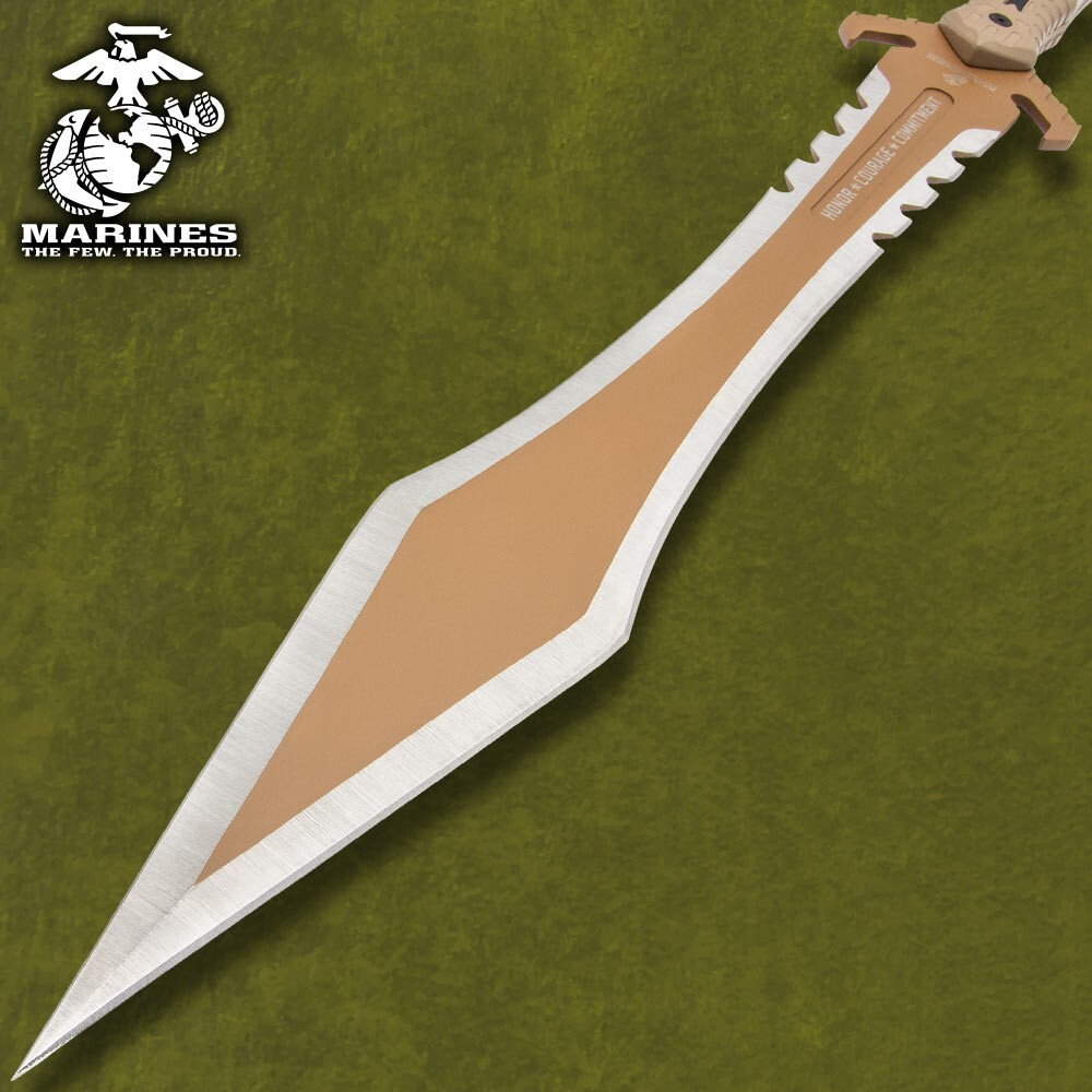 USMC Desert OPS Gladiator Sword, Sheath with Shoulder Strap, Officially Licensed