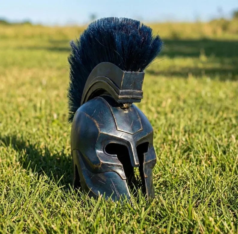 King Agamemnon Helmet Replica Metal Greek Warrior Helmet Armor Spartan Trojan