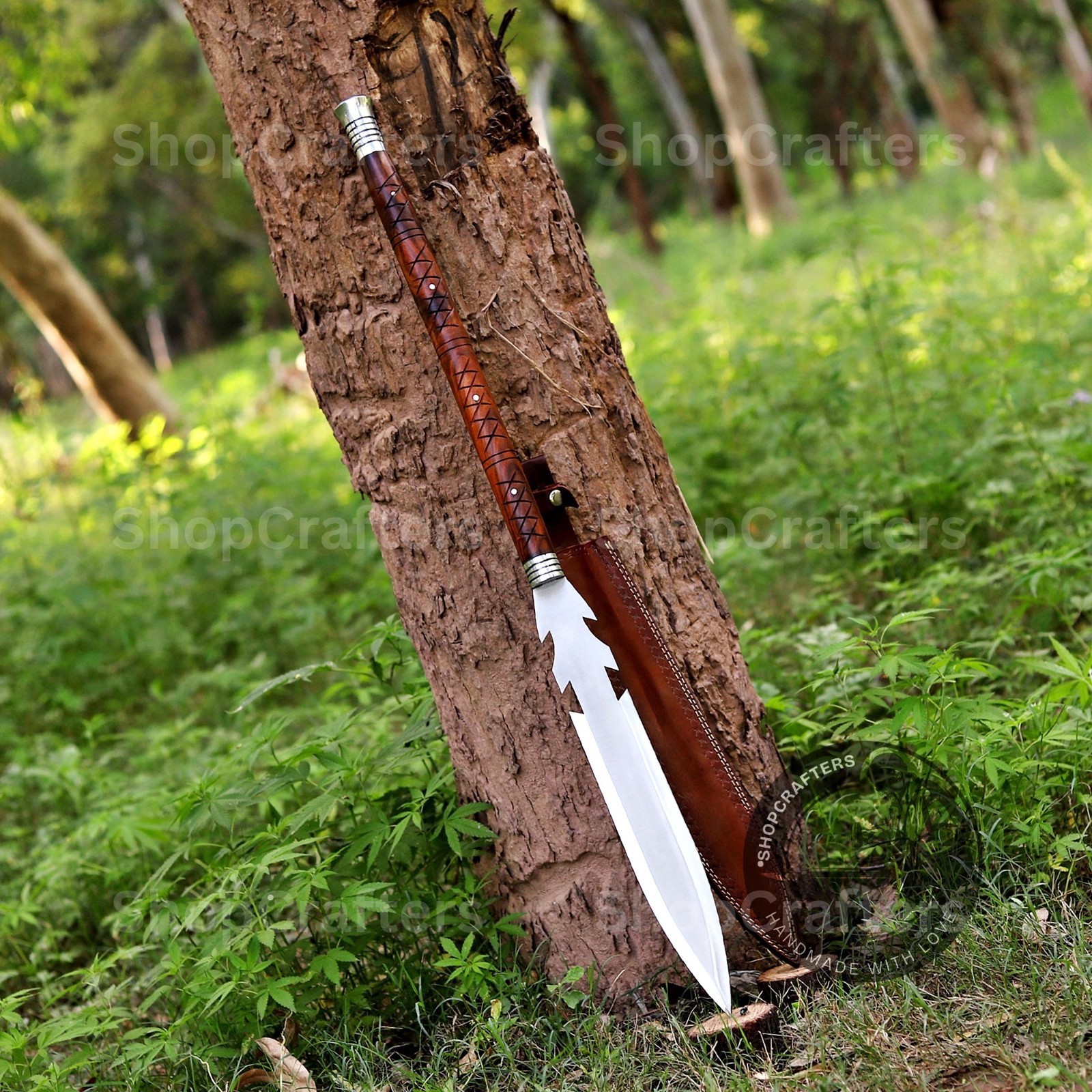 Custom Handmade Carbon Steel Blade Tactical Viking Spear | Hunting Spear Camping