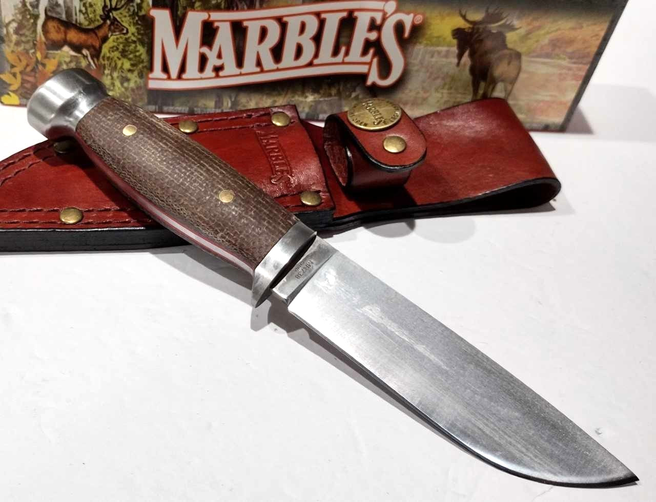 Marbles Canoe Brown Micarta Handle Drop Point Blade Hunting Hunter Knife MR738