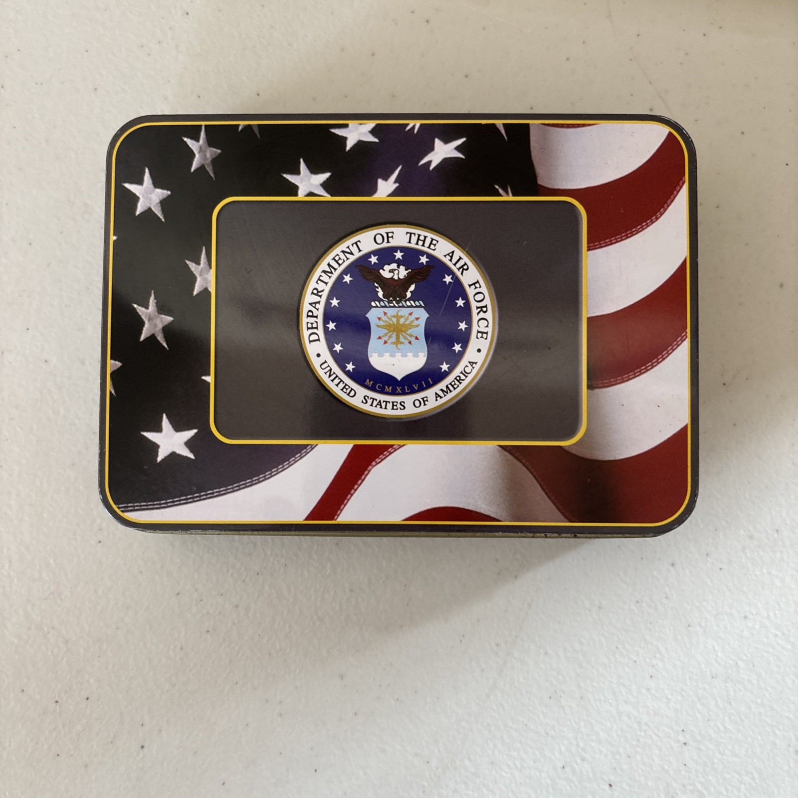 Commemorative United States Air Force Pocket Knife With Storage Tin Case