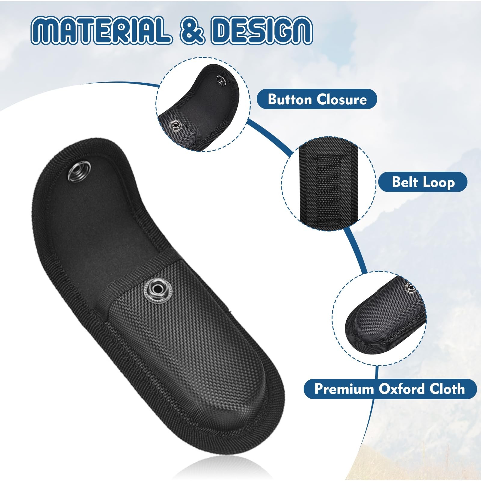 Nylon Pocket Knife Sheath, 5″-5.5″ Portable Knife Holder for Belt, Horizontal/Ve