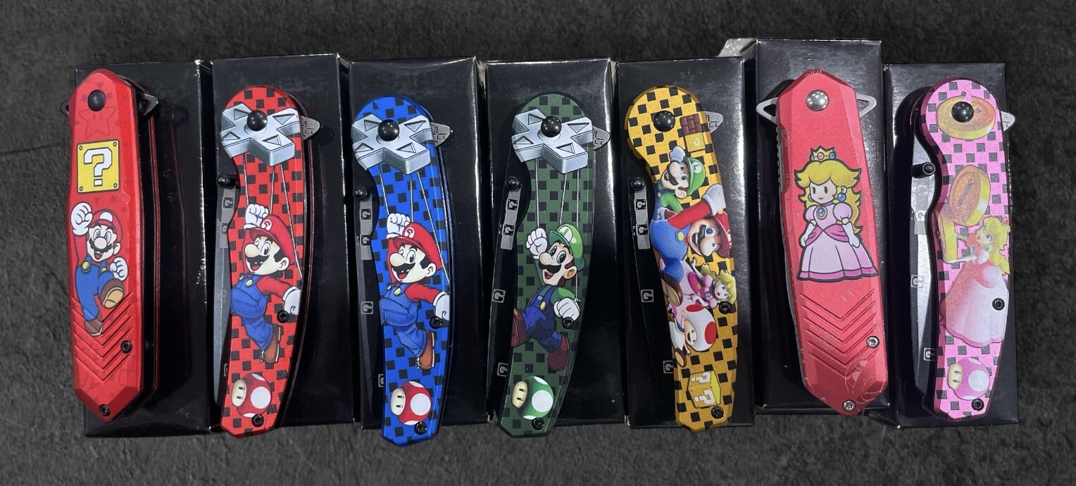 (7) Spring Assisted Video Game Pocket knife Wholesale Set Best Sellers