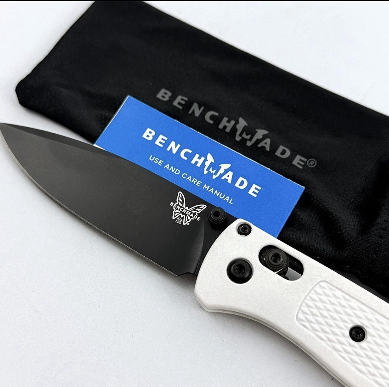 Benchmade 533 Mini Bugout Folding Knife White Grivory Handle S30V Blade