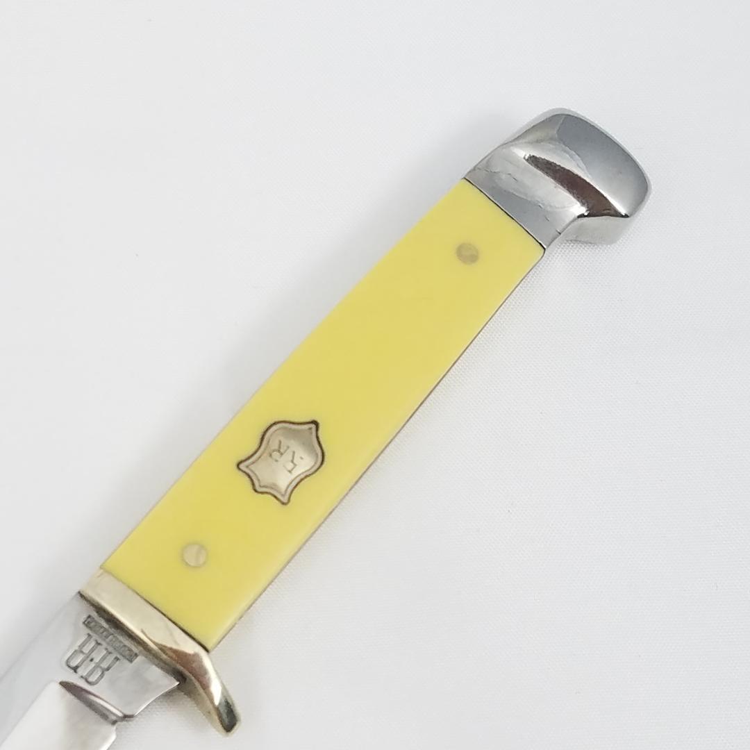 Rough Rider Small Hunter Yellow 440 Stainless Clip Pt Fixed Blade Knife 1034