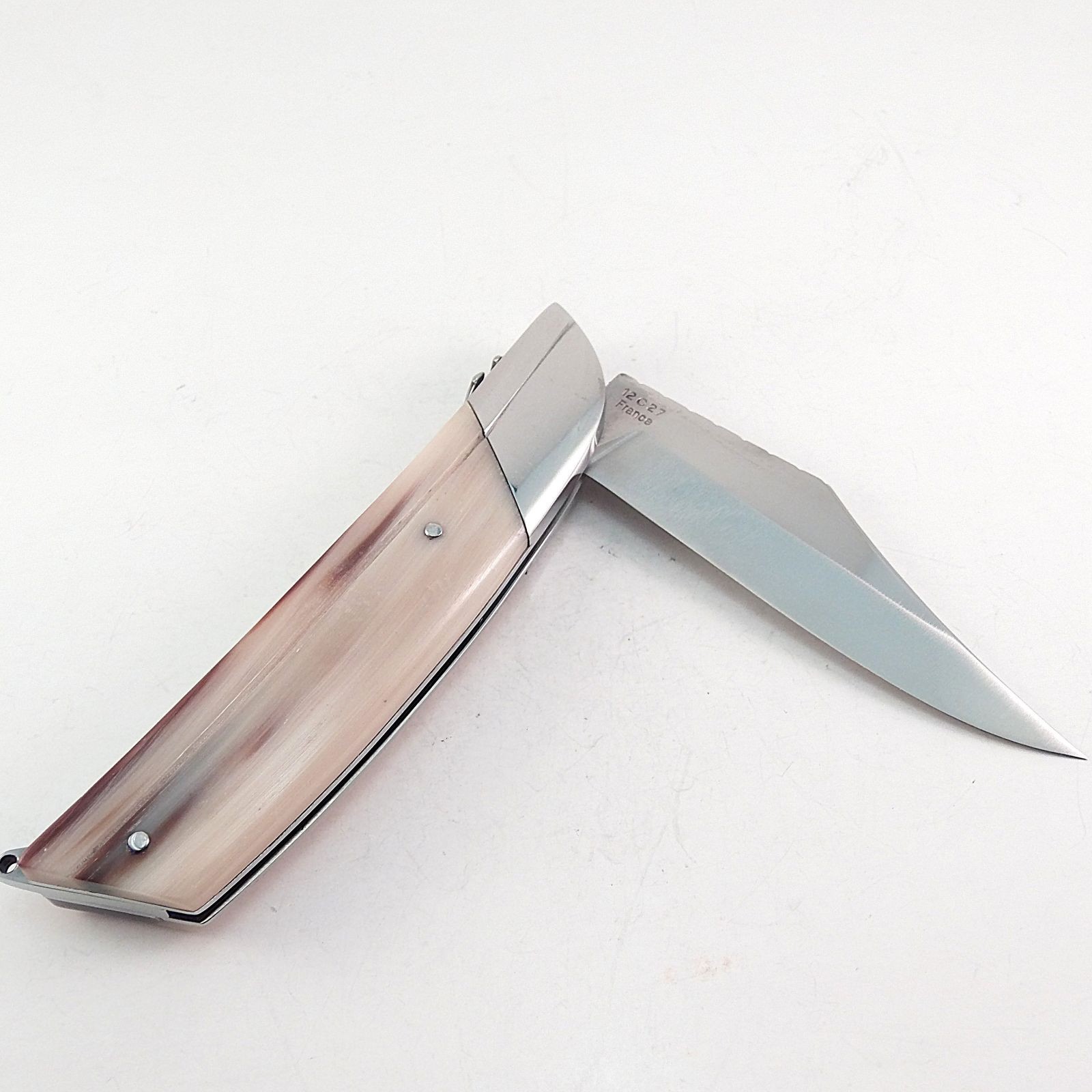 Florinox Le Mediterranee Horn Pocket Knife 12C27 Stainless Steel French Anchor