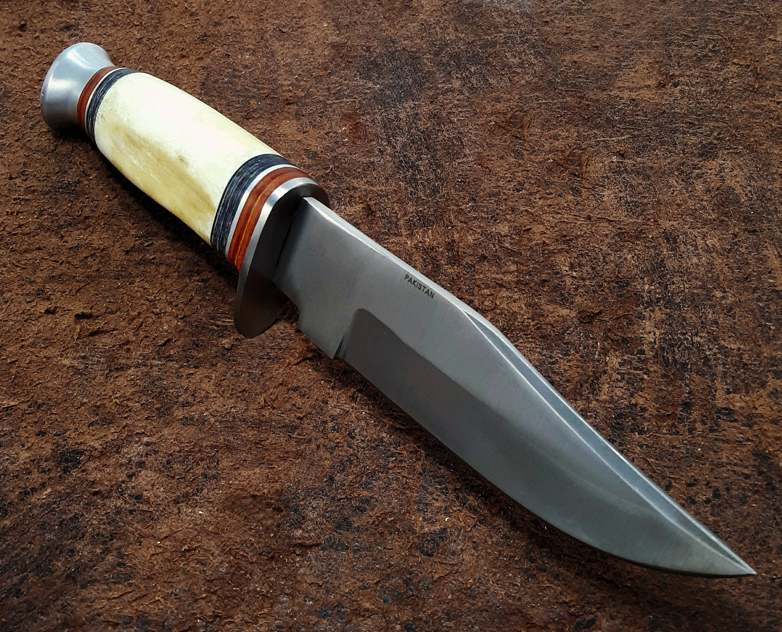 Small 10″ Bone Handle EDC Hunting and Camping Knife w/Leather Sheath