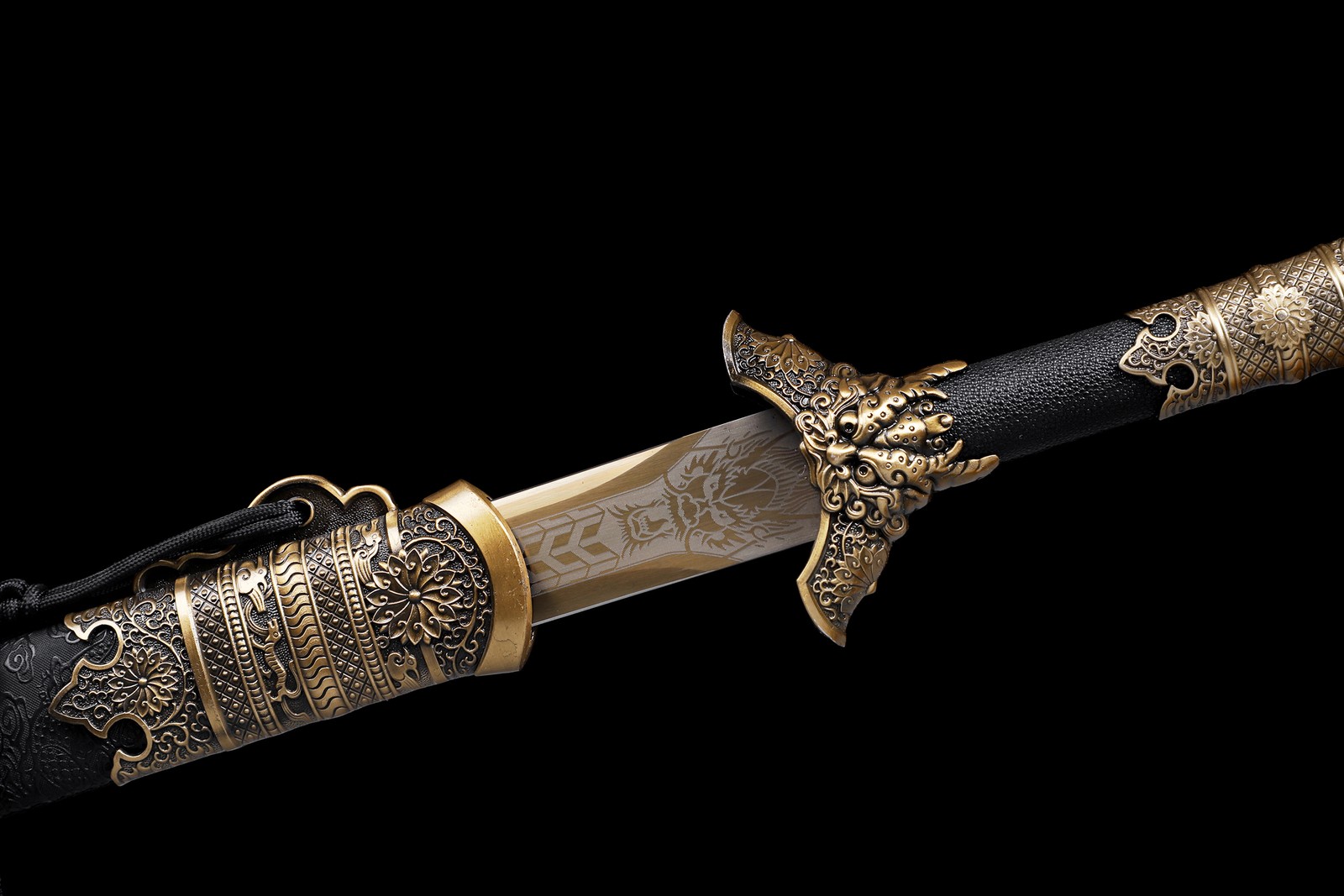 Functional Sharp Dragon Chinese KungFu Sword Tang Dao Broadsword Manganese Steel