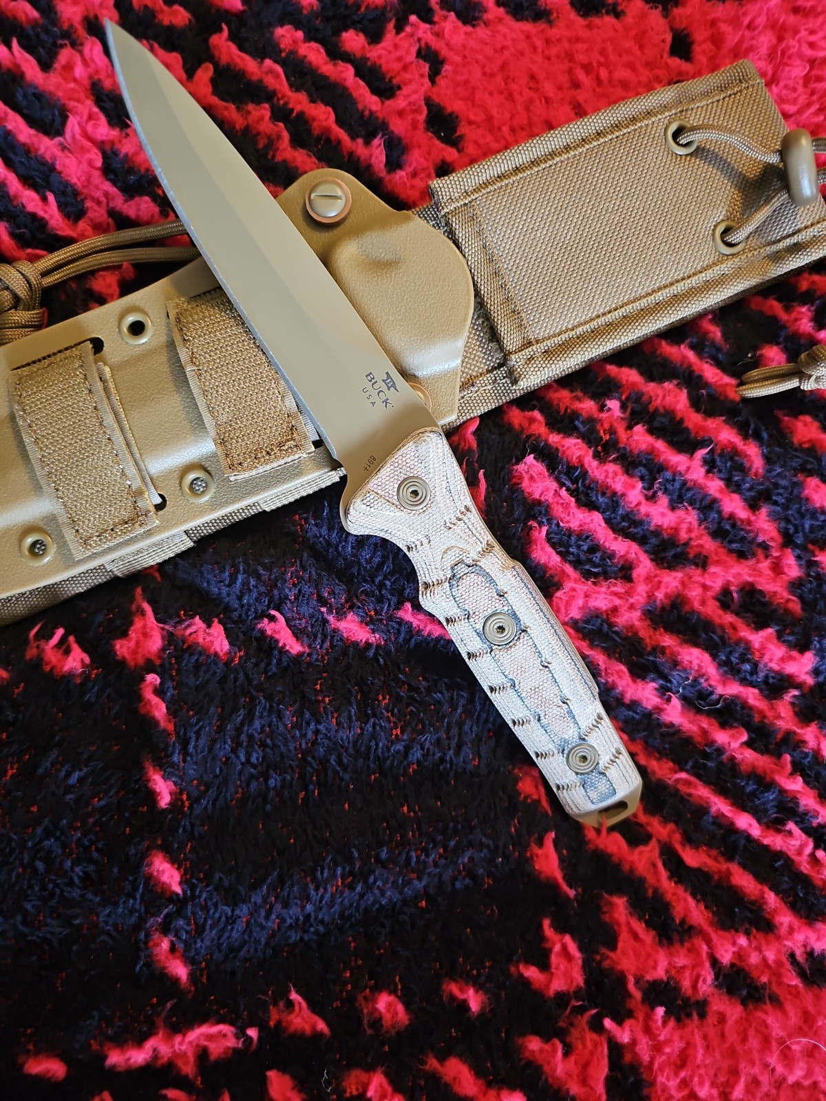 Buck 891 Spearpoint Knife-Ground Combat-Rare Desert Tan-USA