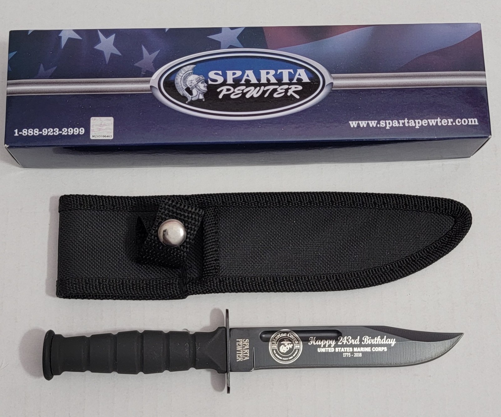 Sparta Pewter Knife, USMC 243rd United States Marine Corps Birthday 1775-2018