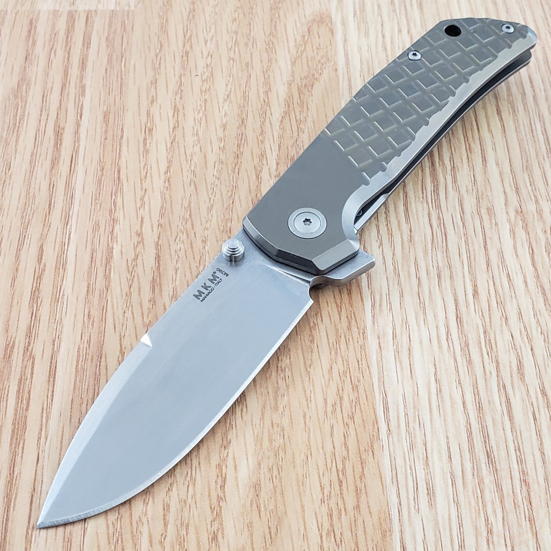 MKM-Maniago Knife Makers Folding 3.23″ BÖHLER M390 Steel Blade Titanium Handles