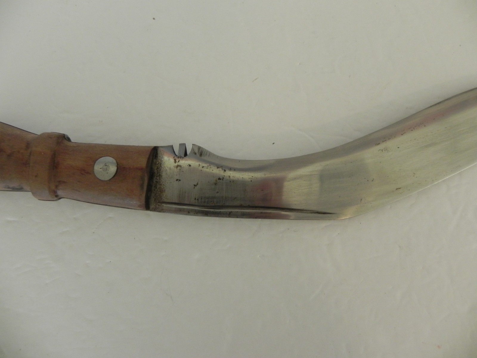 Reproduction Gurkha Khukri Knife w/ Recurved Blade and Wooden Handle in Sheath