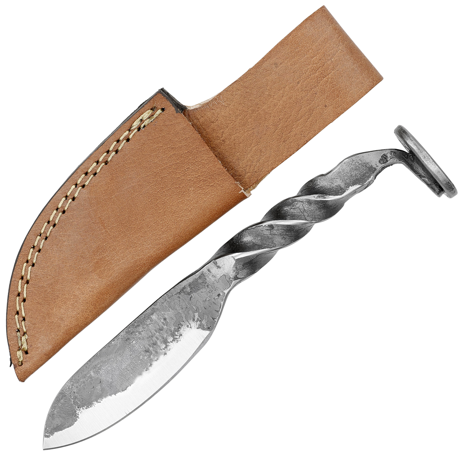 Full Tang Hand Forged Spike Knife Leather Sheath Outdoor & Camping