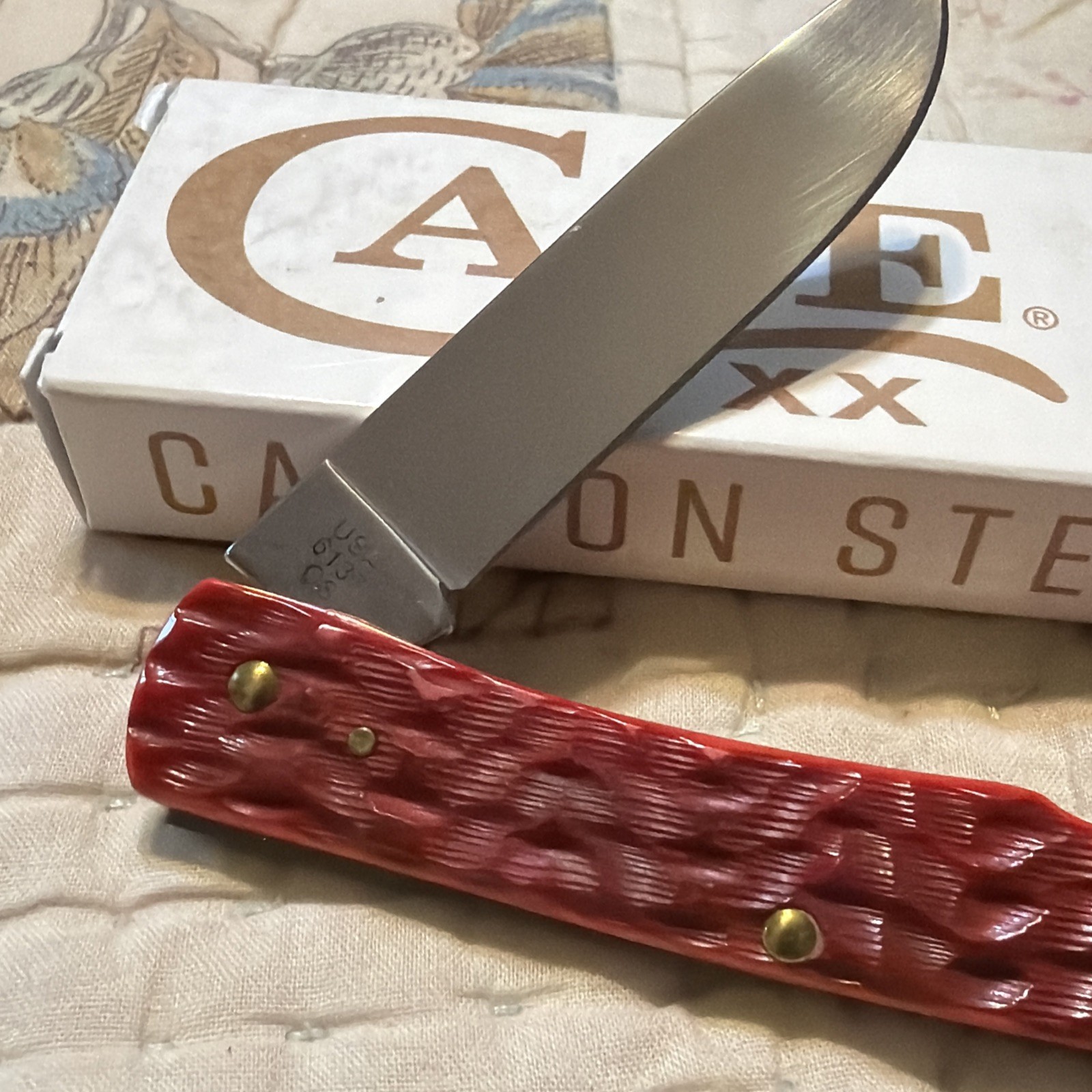 2025 Case XX Dark Red Jig Bone Sod Buster Jr 31945 6137 CS Knife Custom EZ Open