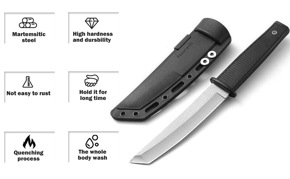 10″ Tanto Knife Fixed Plain Blade FRN Sheath Tang Tactical Combat EDC Boot
