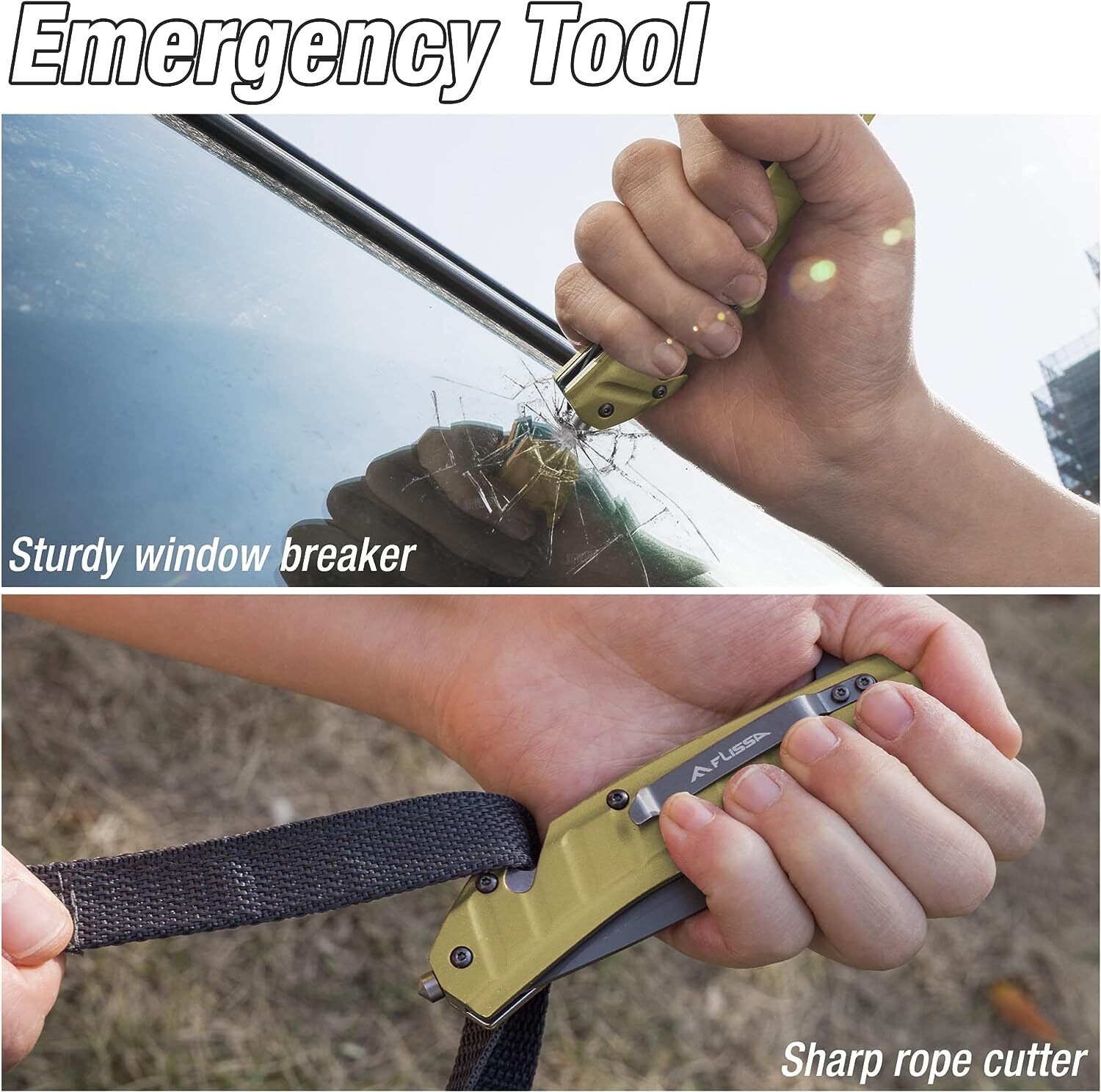 FLISSA Folding Pocket Knife Tactical Knife Tanto Blade w/Liner Lock Pocket Clip
