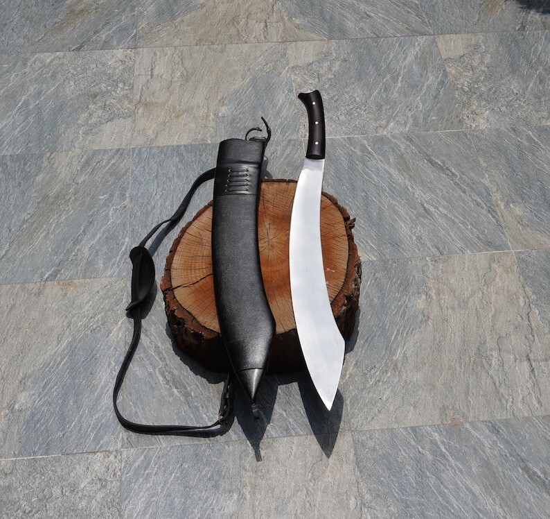 Custom Handmade Carbon Steel Blade Tactical Machete Sword| Hunting Sword Camping