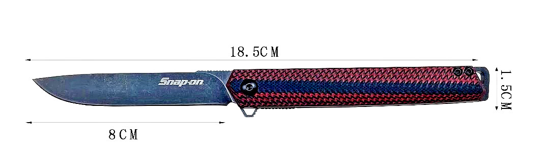 Tuolang 820 Snap On *RED* 8GR13MOV Steel Black Blade Folding Knife
