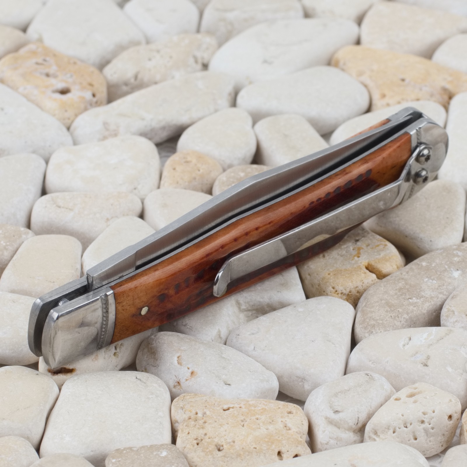 Roper Knives Lockback Trapper Folding Knife Brown Jigged Bone Carbon Steel Blade