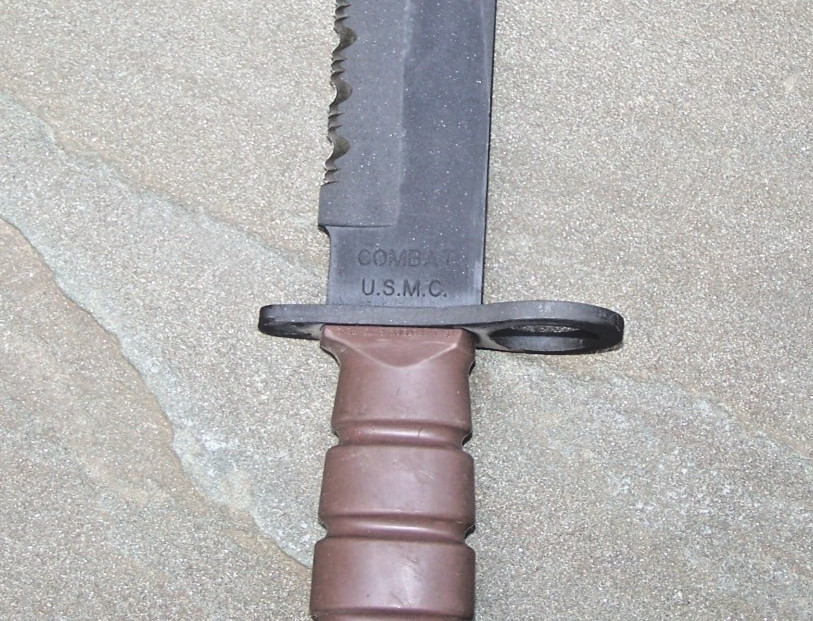 Vintage OKC3S Knife USMC Marine Corps Bayonet Ontario Knife Co & MOLLE Sheath
